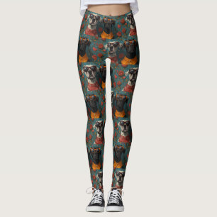 Great Dane With Heart Roses Valentine's Day Leggings