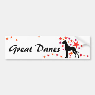 Great Dane with Stars  Bumper Sticker