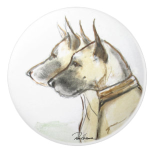 Great Danes Ceramic Knob