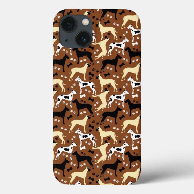 Great Danes Dog Pattern Harlequin Case-Mate iPhone Case (Back)