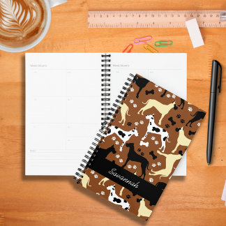 Great Danes Fawn Harlequin Dane Dog Planner