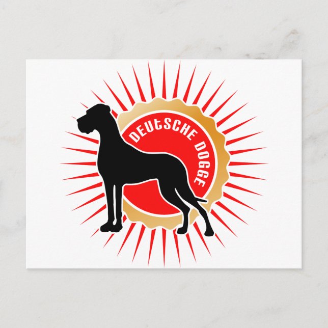 Great Danes in black, red, gold Postcard (Front)