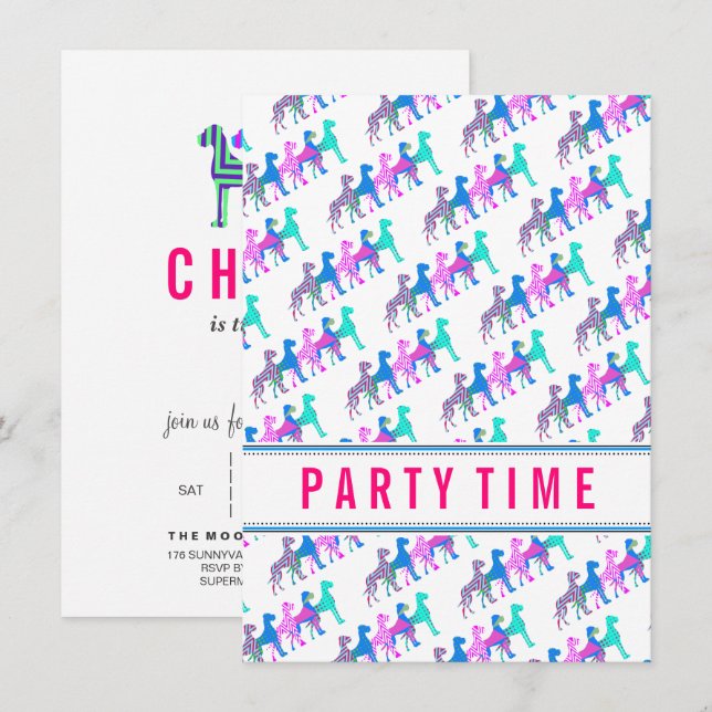 Great Danes Modern and Cool Invitation (Front/Back)