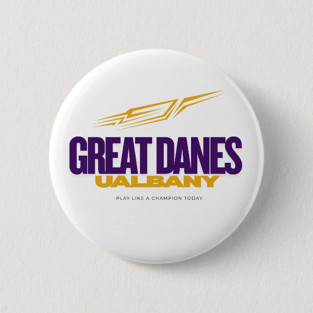 Great Danes UAlbany -  College Baseball Spirit 6 Cm Round Badge (Front)