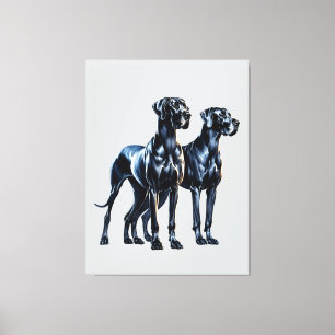 Great Danes Watercolor Canvas Print