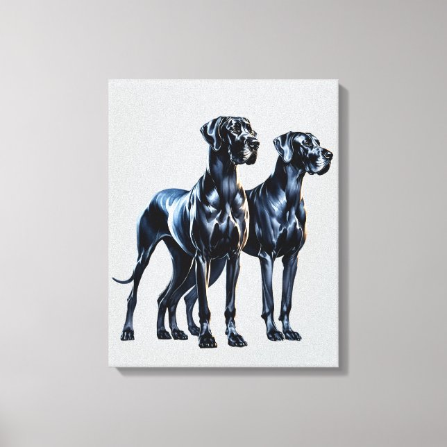 Great Danes Watercolor Canvas Print (Front)