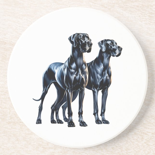Great Danes Watercolor Coaster (Front)