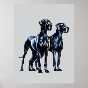Great Danes Watercolor Poster