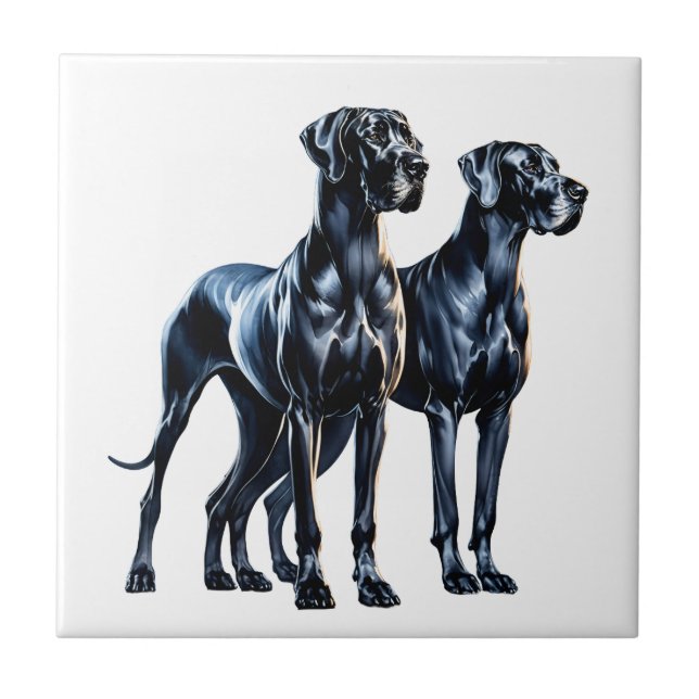 Great Danes Watercolor Tile (Front)