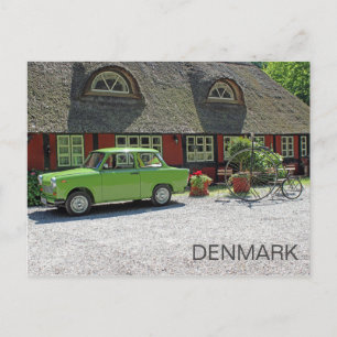 Great Denmark With Trabant Car Postcard! Postcard