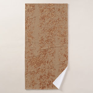 Great design. Copper glossy background. Metallic  Bath Towel