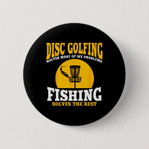 Great Disc Golf And Fishing Gift 6 Cm Round Badge