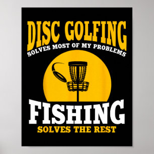 Great Disc Golf And Fishing Gift Poster