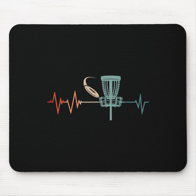 Great Disc Golf Heartbeat Gift Frisbee  Mouse Mat (Front)
