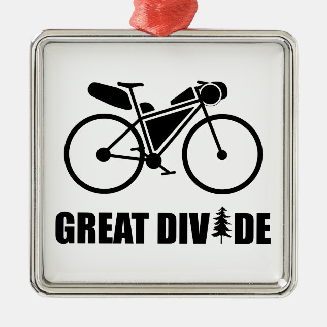 Great Divide Bikepacking Route Metal Tree Decoration (Front)