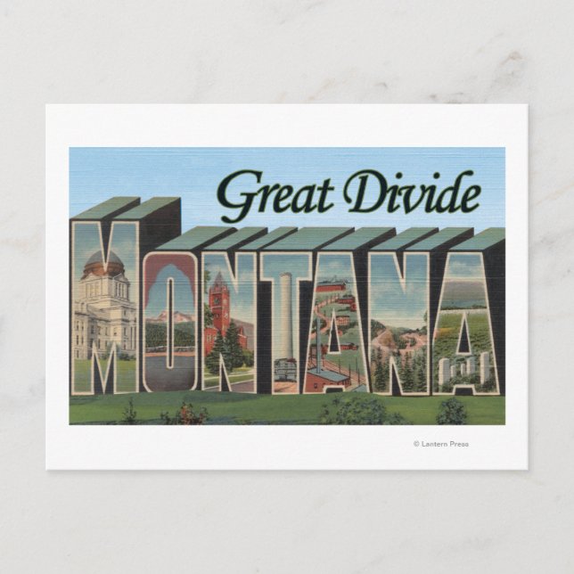 Great Divide, Montana - Large Letter Scenes Postcard (Front)
