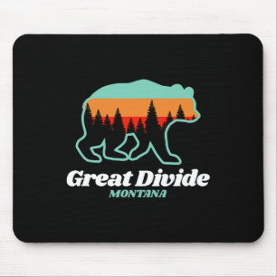 Great Divide Montana Skiing Snowboarding Bear Mouse Mat