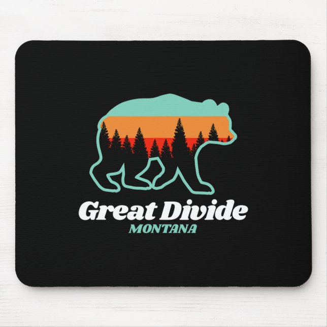 Great Divide Montana Skiing Snowboarding Bear  Mouse Mat (Front)