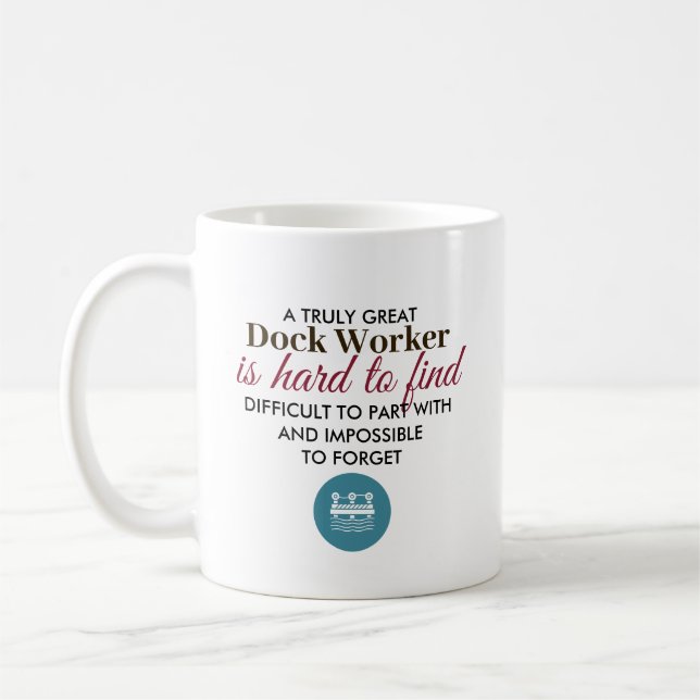 Great Dock Worker Personalised Name Gift Coffee Mug (Left)