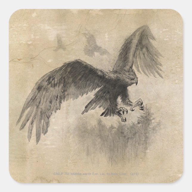 Great Eagles Sketch Square Sticker (Front)