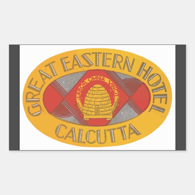 Great Eastern Hotel Calcutta, Vintage Rectangular Sticker (Front)