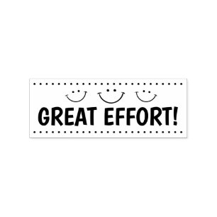 Great Effort Smily Face Teachers Rubber Stamp
