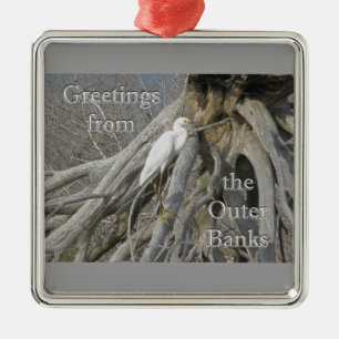 Great Egret (Ardea alba) OBX Ornament Greetings