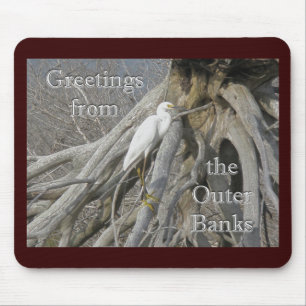 Great Egret (Ardea alba) OBX Outer Banks Mouse Mat