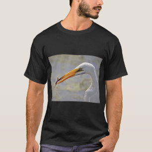 Great Egret Catching a Small Fish T-Shirt