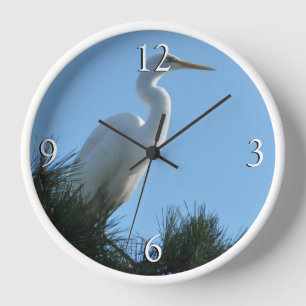 Great Egret in Sunny Florida Clock
