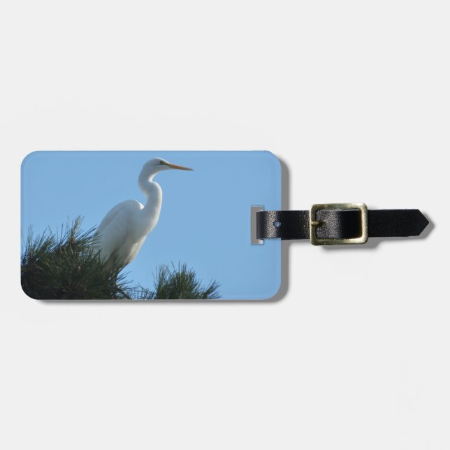 Great Egret in Sunny Florida Luggage Tag (Front Horizontal)