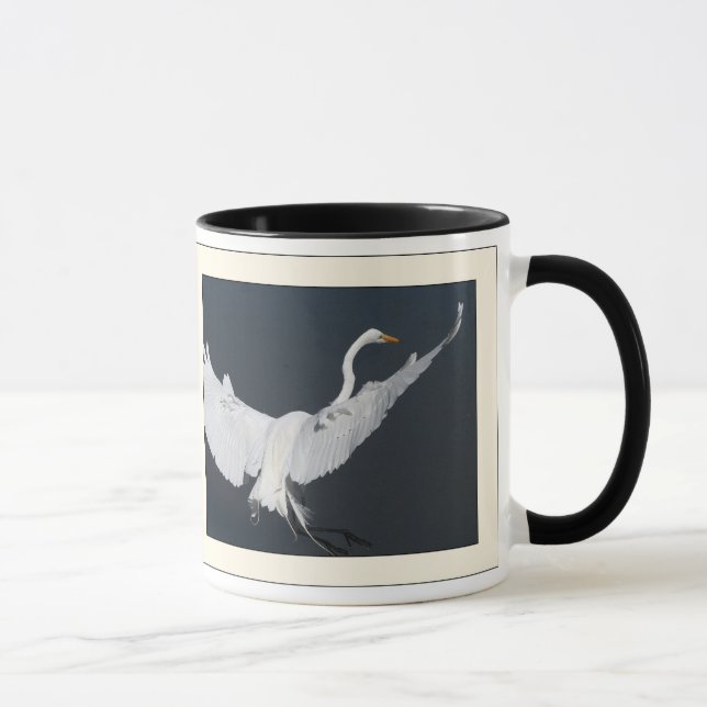Great Egret Landing Mug (Right)
