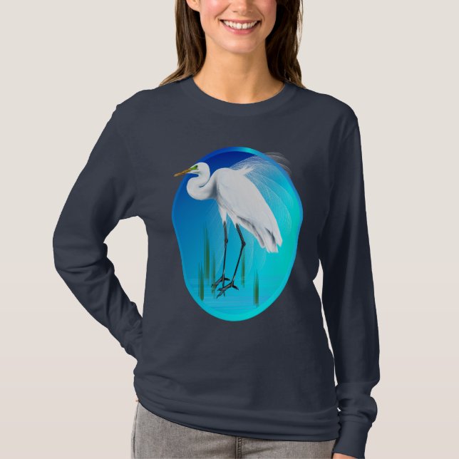 Great Egret Oval Shirts (Front)