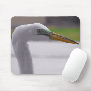 Great Egret posing Mouse Mat