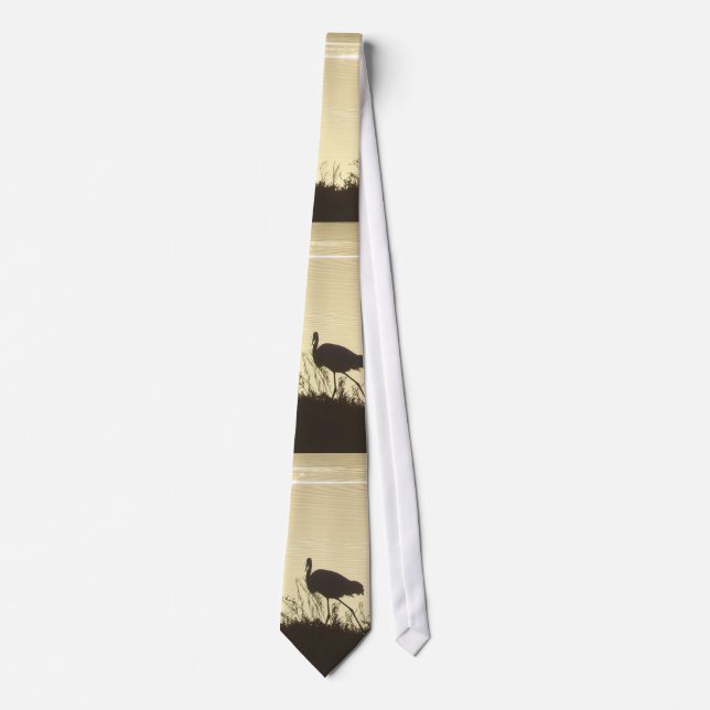 Great Egret/Reeds Tie (Front)