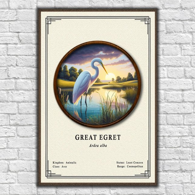 Great Egret Zoology Series Poster (Creator Uploaded)