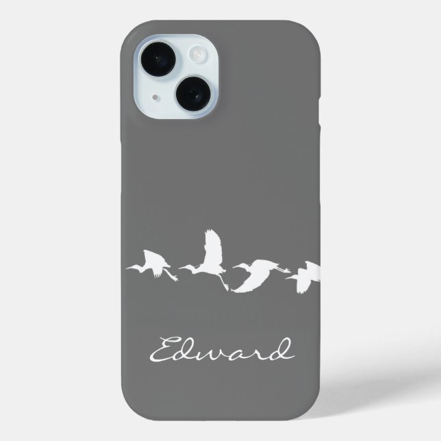 Great Egrets in Flight (Choose background colour) Case-Mate iPhone Case (Back)