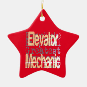 Great Elevator Mechanic Ceramic Tree Decoration