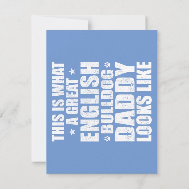 Great English Bulldog Daddy Dog Owner  Invitation (Front)