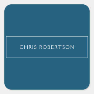 Great Excellent Your Name Ocean Blue White Custom Square Sticker