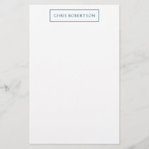 Great Excellent Your Name Ocean Blue White Custom Stationery