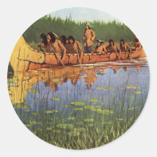 Great Explorers by Remington, Vintage Pioneers Classic Round Sticker