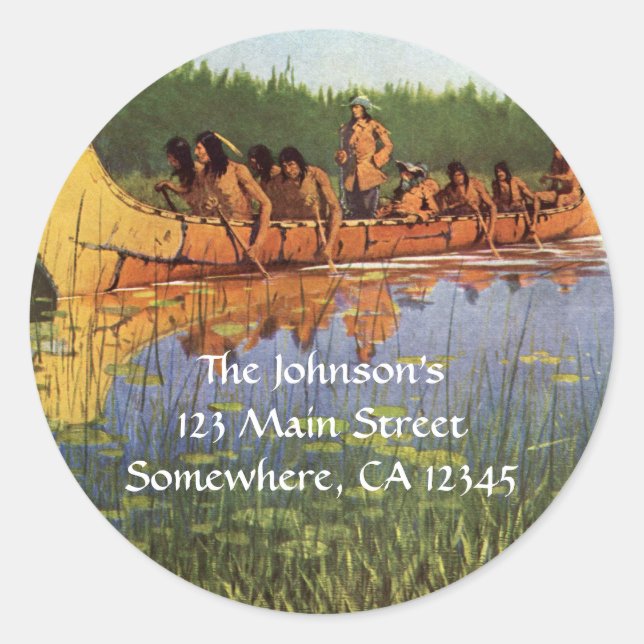 Great Explorers by Remington, Vintage Pioneers Classic Round Sticker (Front)