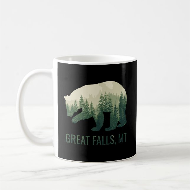 Great Falls Bear State Of Montana Pacific Nw Wildl Coffee Mug (Left)