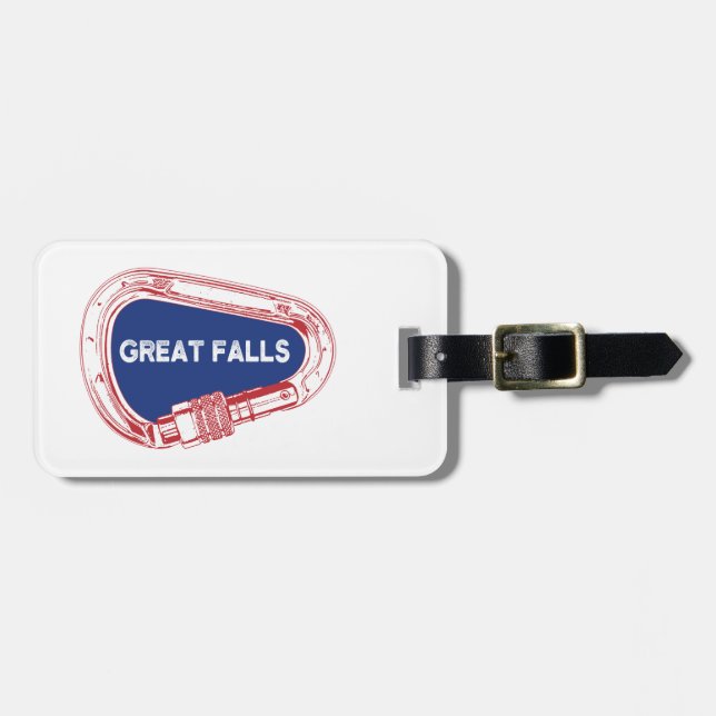 Great Falls Climbing Carabiner Luggage Tag (Front Horizontal)