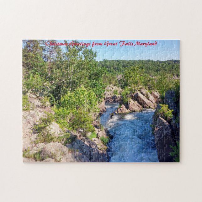 Great Falls Maryland. Christmas Greetings Jigsaw Puzzle (Horizontal)