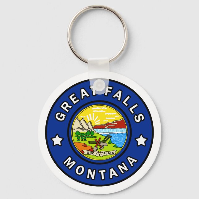 Great Falls Montana Key Ring (Front)