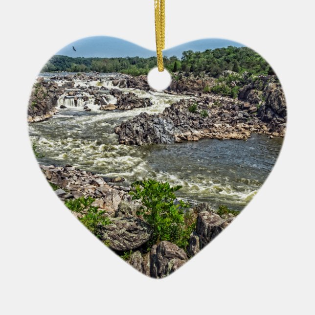 Great Falls National Park Ceramic Tree Decoration (Front)