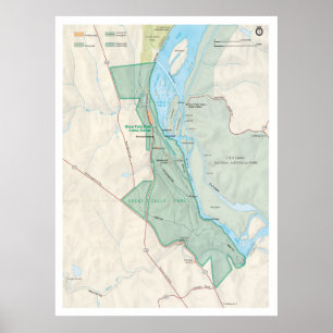 Great Falls Park Map (1988) Virginia National Park Poster