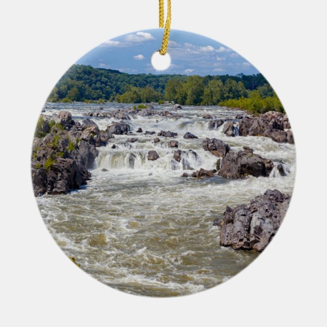 Great Falls Virginia Ceramic Tree Decoration (Front)